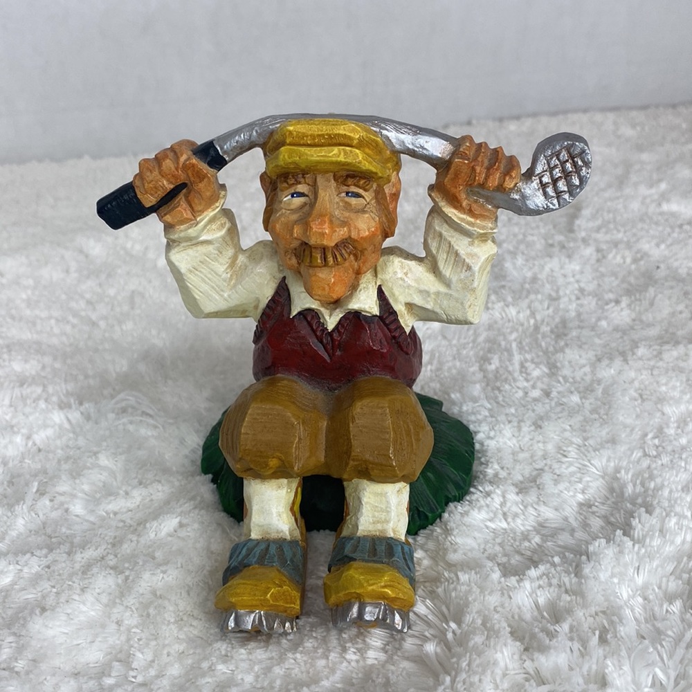 David Frykman Over Par Resin Golfer Figurine Business Card Holder 2001 Figurine